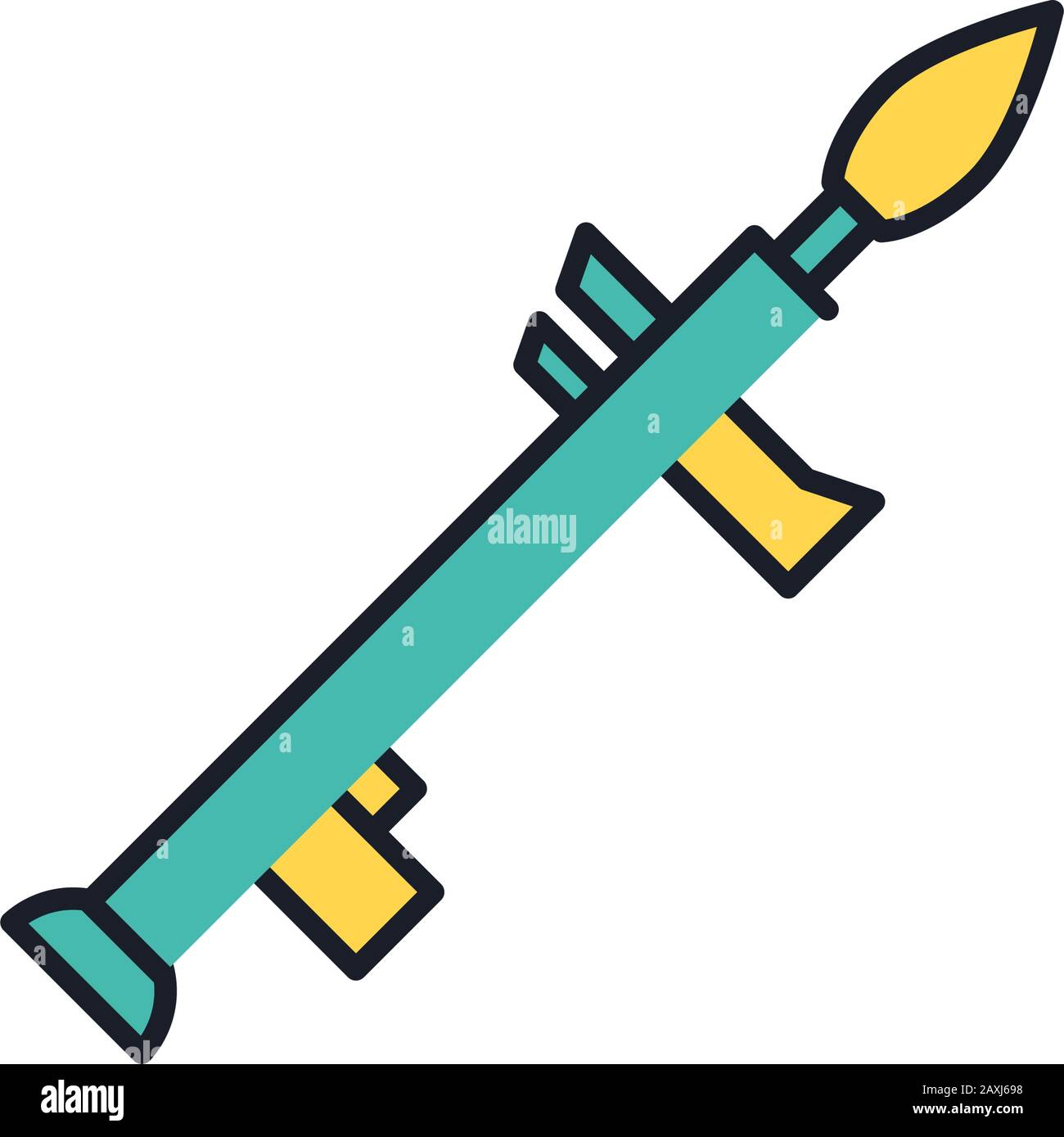 rocket launcher military force line and fill style icon Stock Vector ...