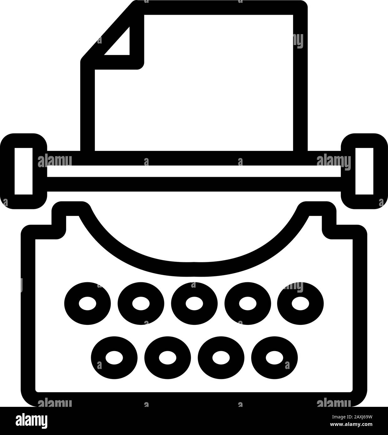 typewriter icon vector. Isolated contour symbol illustration Stock ...