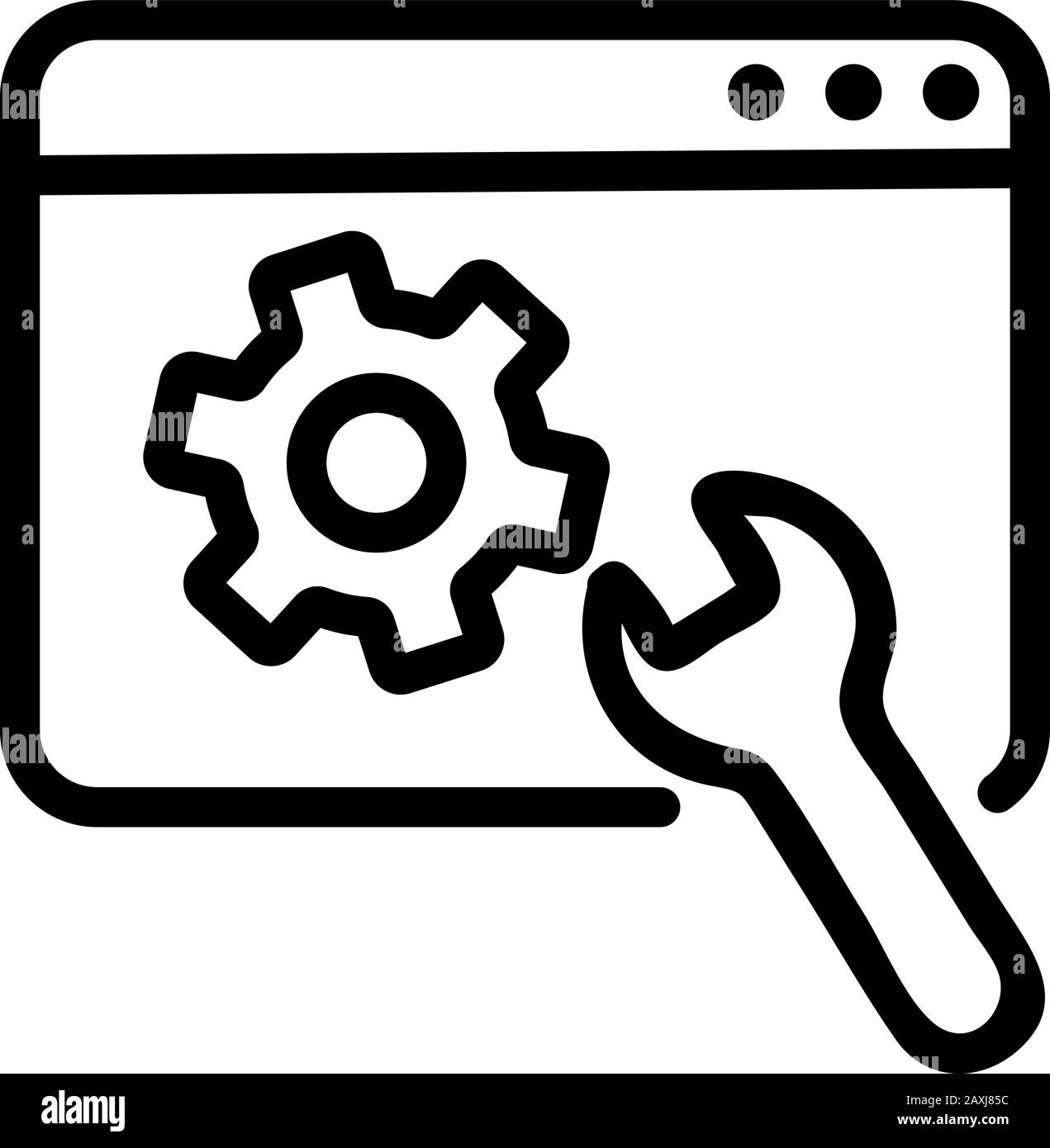 Set up the programming icon vector. Isolated contour symbol ...