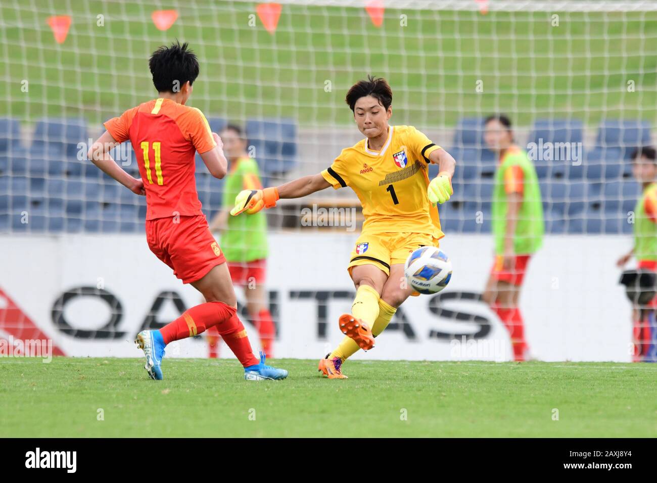 Tsai Ming-jung of Chinese Taipei seen in action during the 2020 AFC Women's Olympic Qualifying Tournament match between China and Chinese Taipei at Campbelltown Sports Stadium in Leumeah.(Final score; China 5:0 Chinese Taipei). Stock Photo