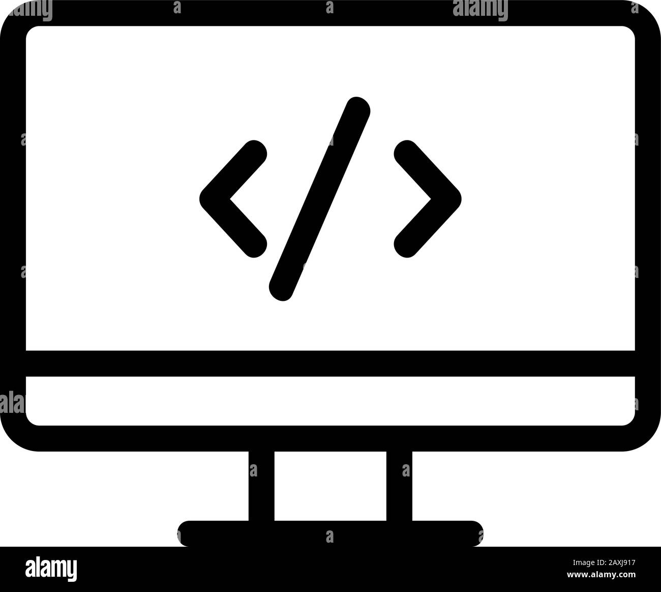 code programming icon vector. Isolated contour symbol illustration ...