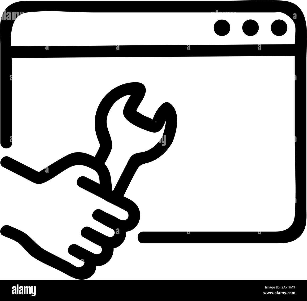Set up the programming icon vector. Isolated contour symbol ...