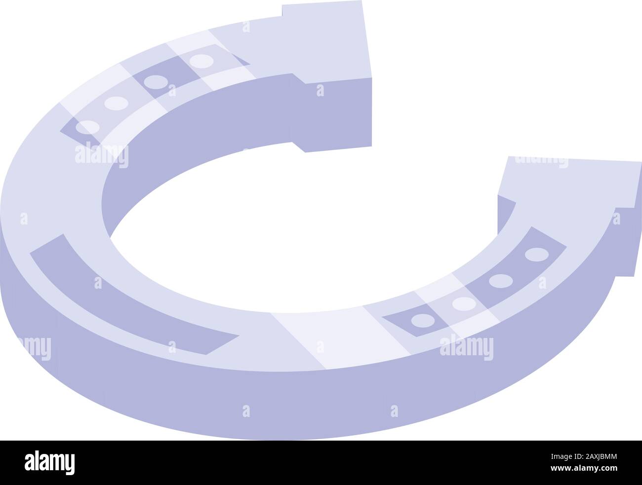 Silver horseshoe icon, isometric style Stock Vector