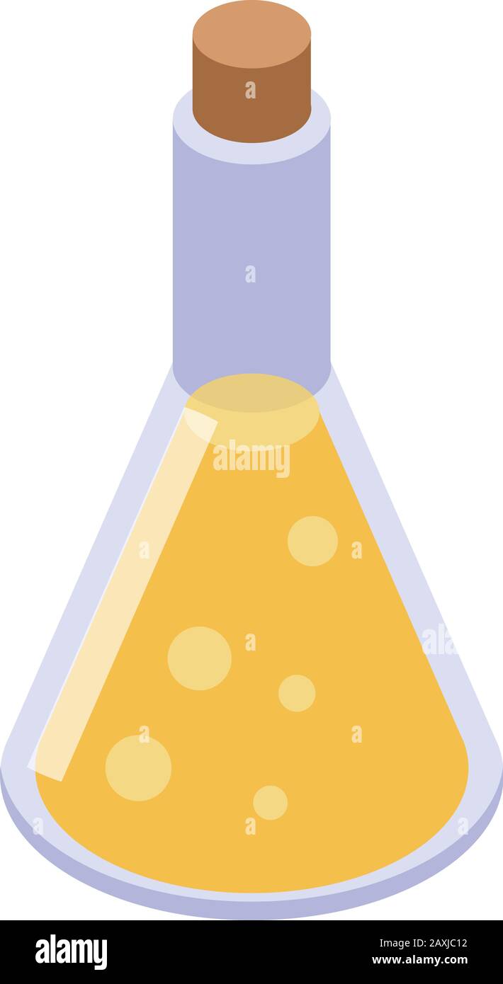 Flask potion icon, isometric style Stock Vector