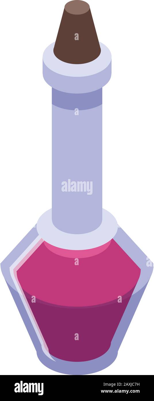Violet potion icon, isometric style Stock Vector