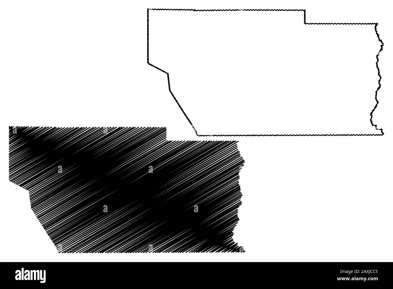 Conejos County, Colorado (U.S. county, United States of America,USA, U.S., US) map vector illustration, scribble sketch Conejos map Stock Vector
