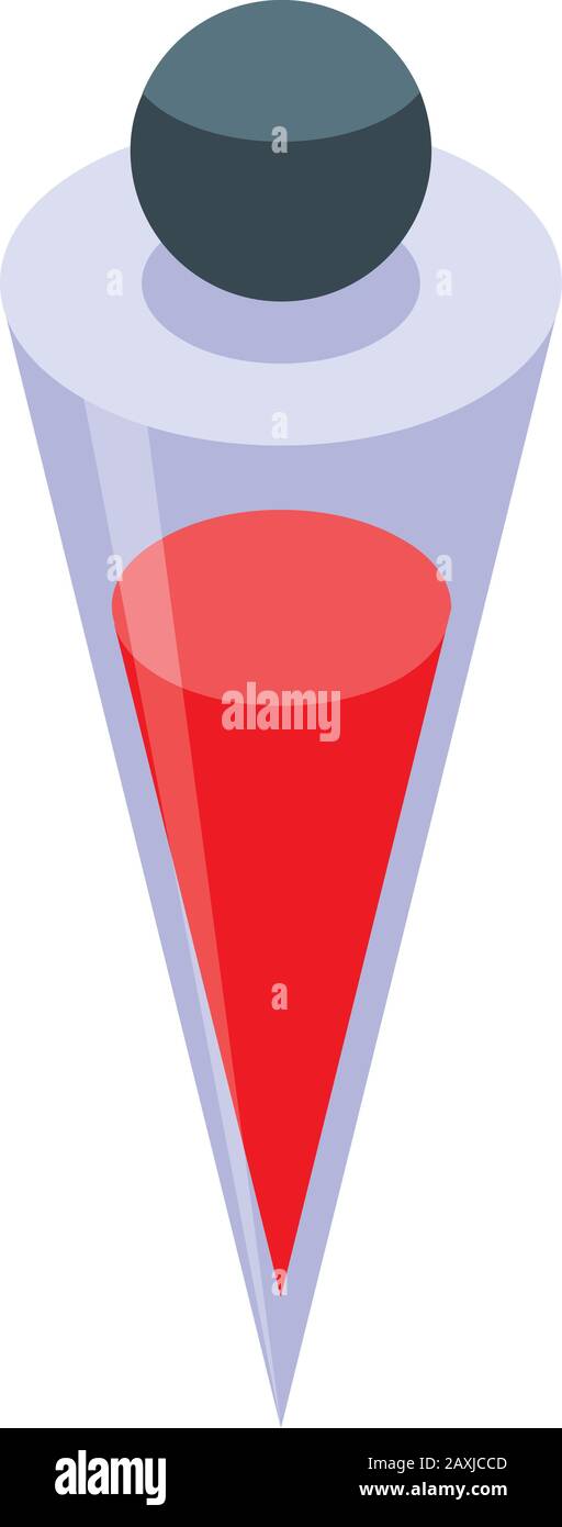 Red potion icon, isometric style Stock Vector
