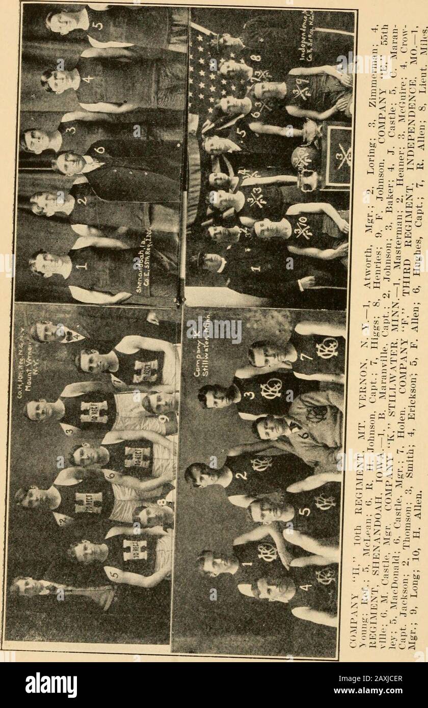 Official A.A.Ubasketball guide . and ended thelast week of July. In the 115-pound class at the close of the tournament theCalvary A.C. and the St. George A.C. teams were tied for firstplace, neither team having lost a game; this necessitated a play-off, which was won by the St. George team, Calvary taking-second place, with the Nameless team third. In the 130-pound class the team representing the MadisonSquare A.C. finished first without a defeat, the Xavier A.A.being second, and the University Settlement House team third. The unlimited class furnished some of the most spectacular-game that lo Stock Photo