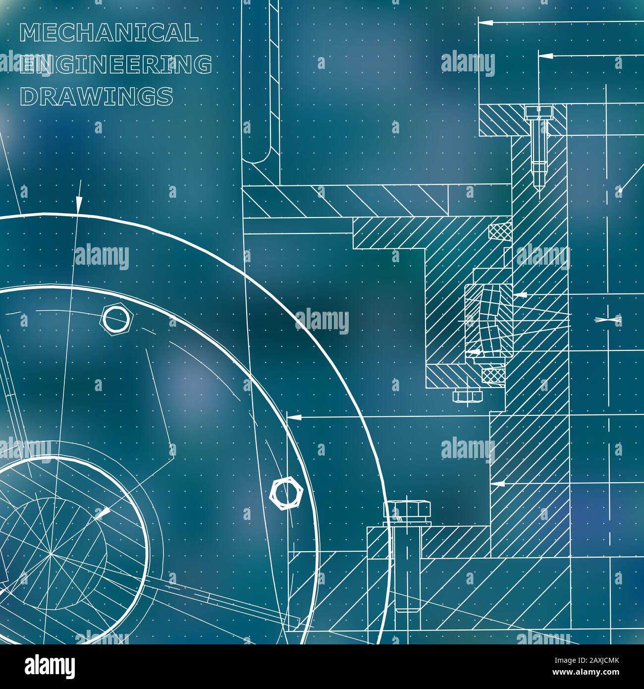 Backgrounds of engineering subjects. Technical illustration. Mechanical