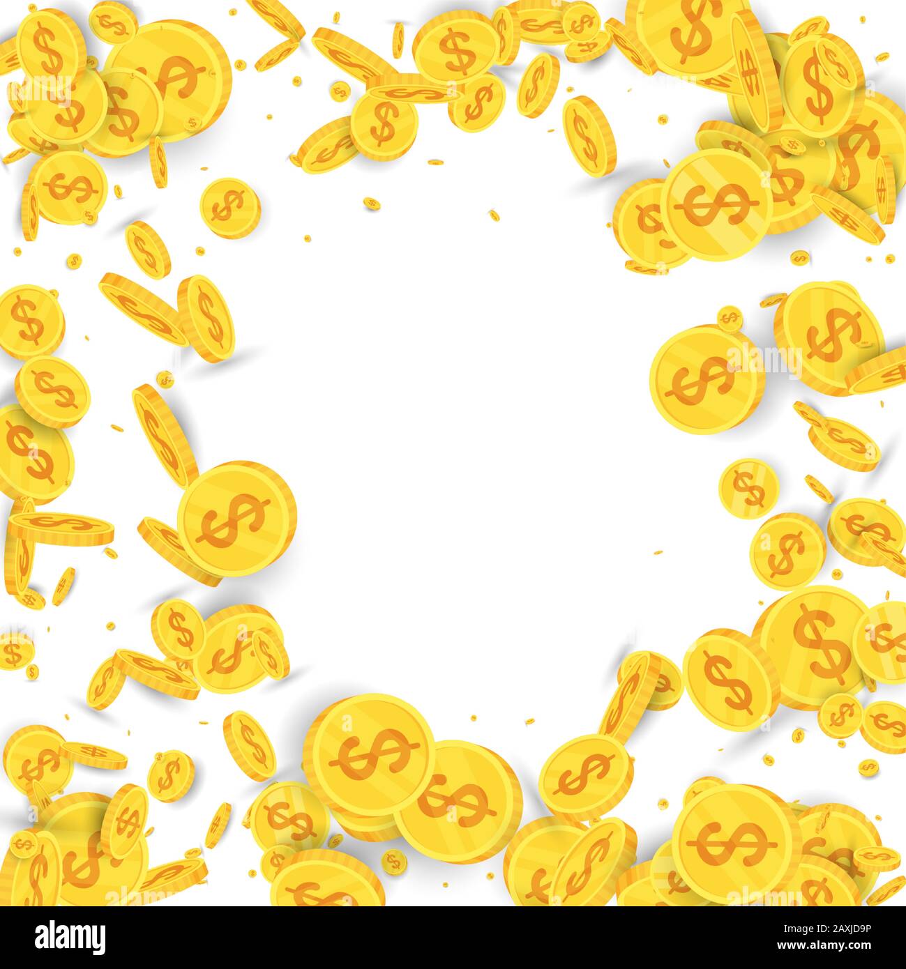 Spinning flying gold coins on white background Stock Vector Image & Art ...