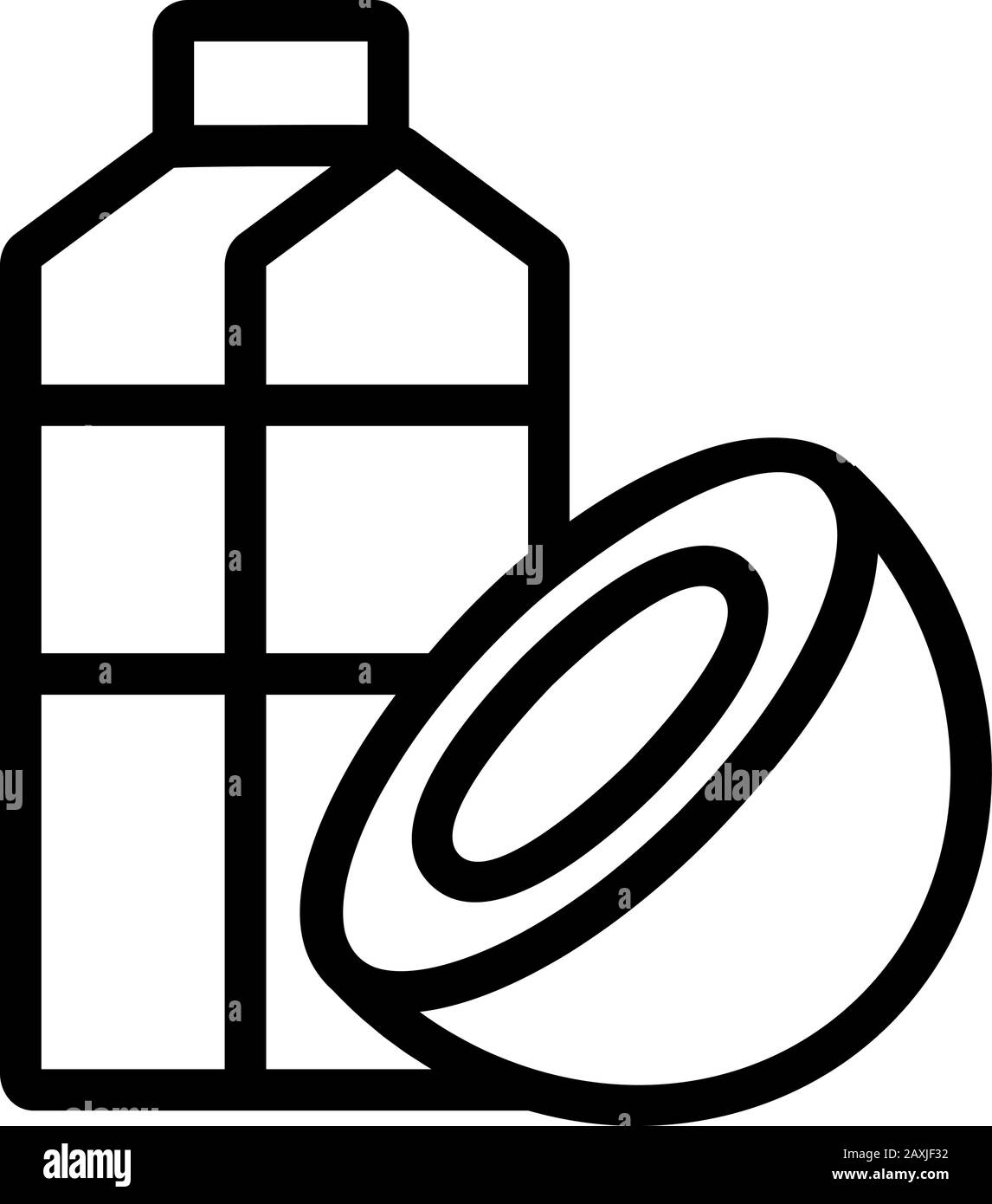 Coconut milk icon vector. Isolated contour symbol illustration Stock