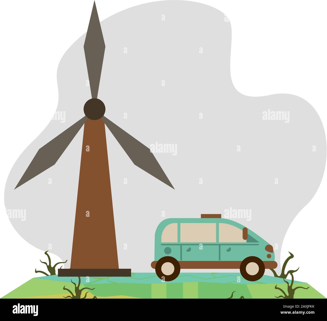 wind power turbine with car vehicle Stock Vector Image & Art Alamy