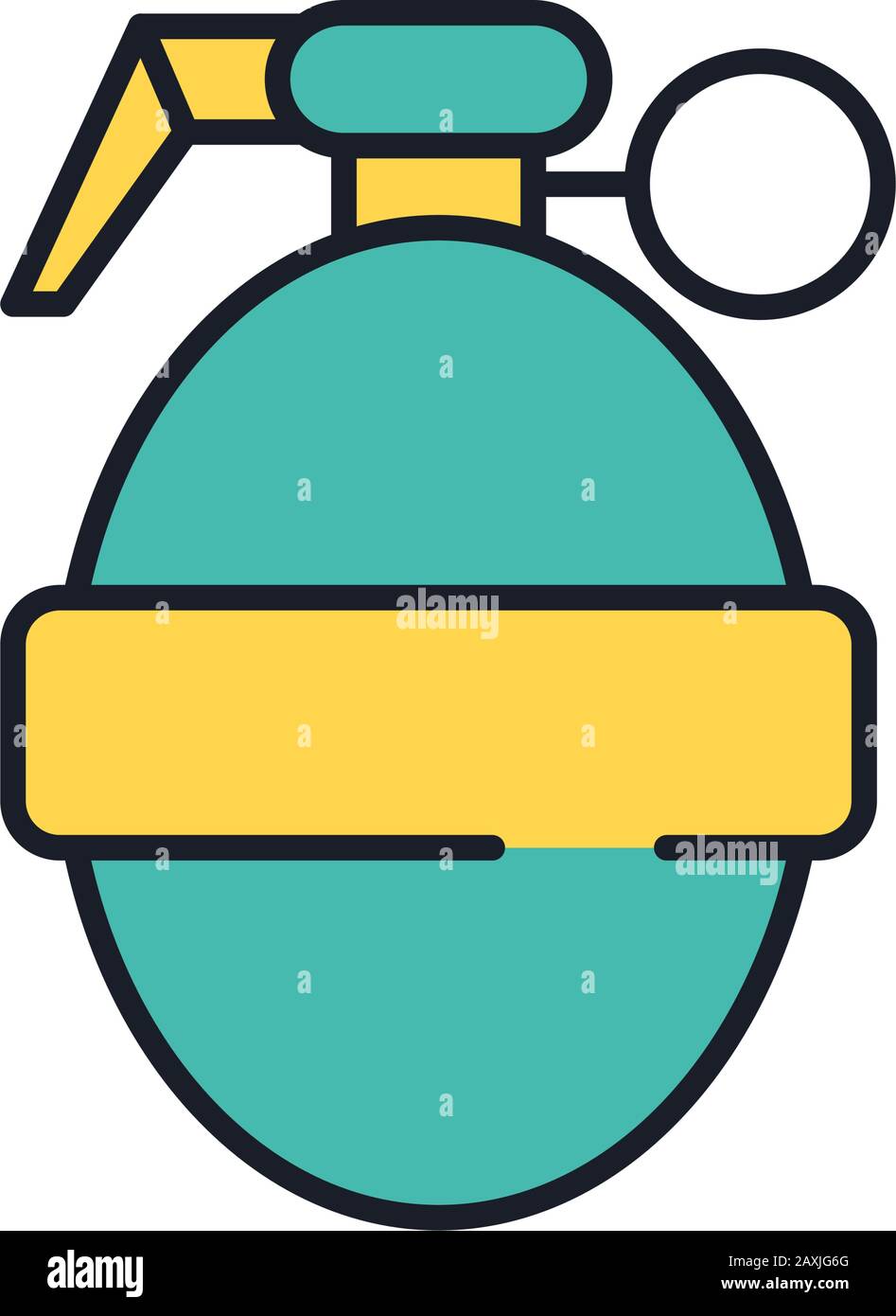 grenade military force line and fill style icon Stock Vector Image ...