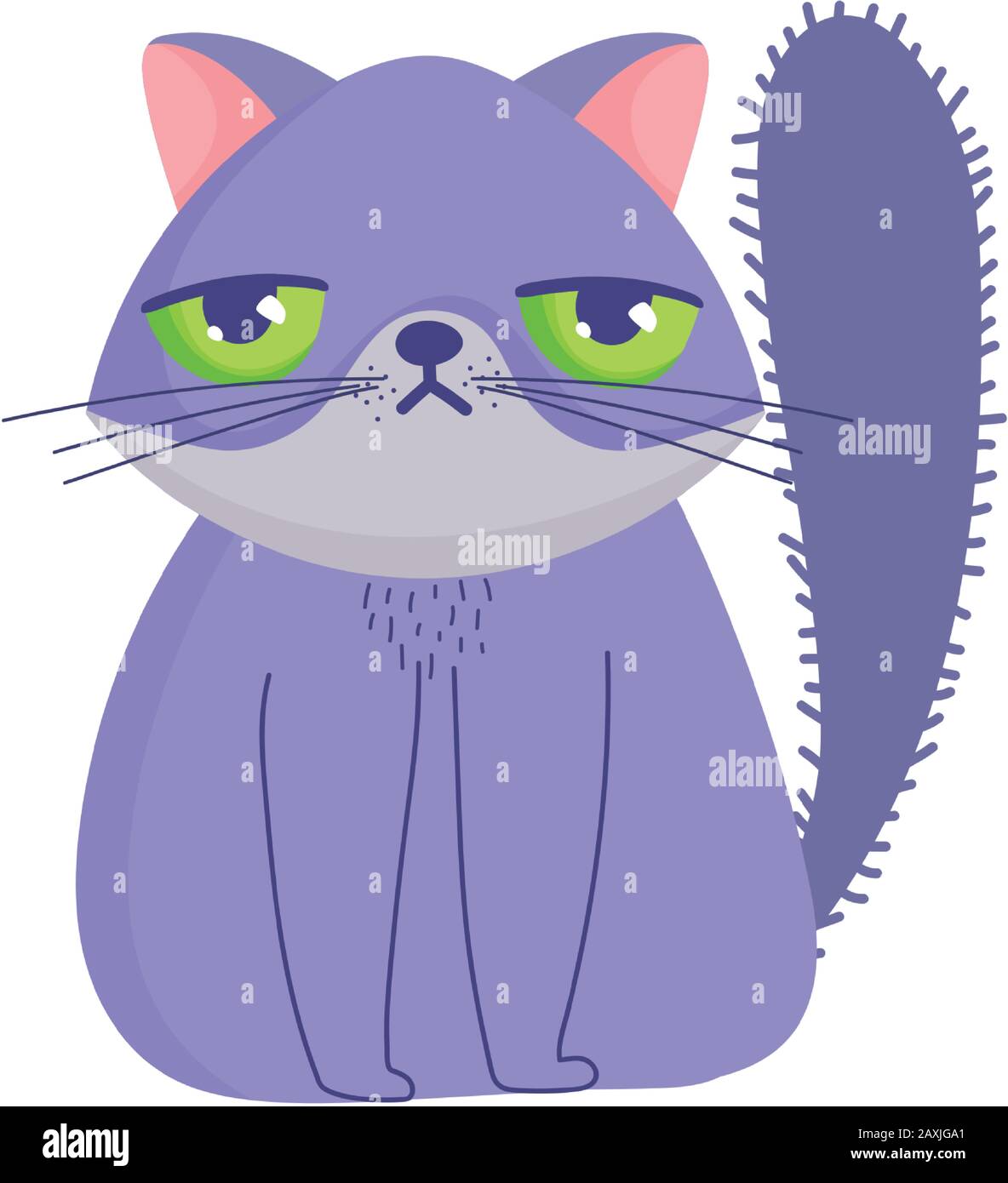 Angry cat cartoon cute grumpy Royalty Free Vector Image