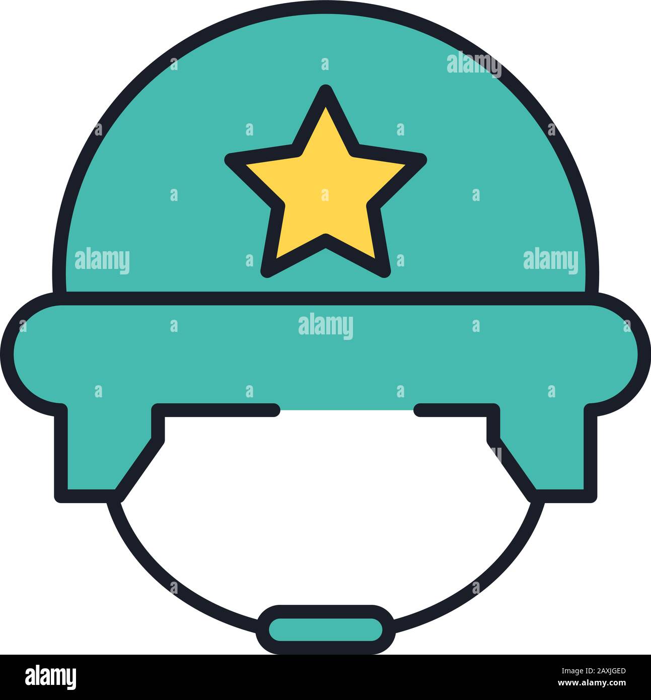 military force helmet line and fill style icon Stock Vector Image & Art ...