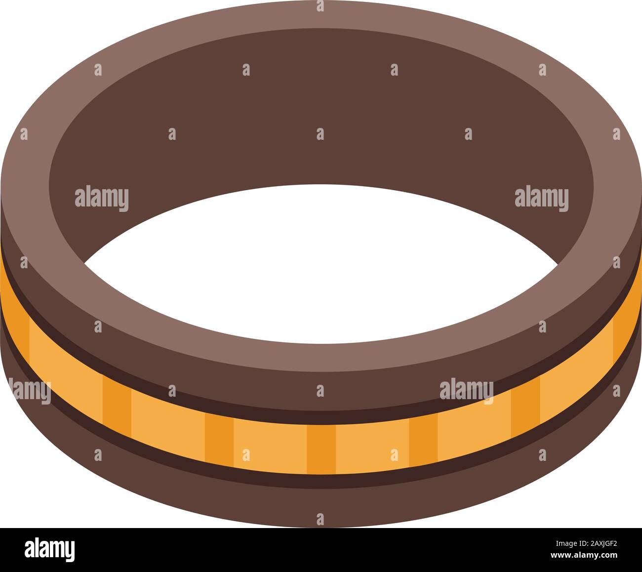 Jewellery brown ring icon, isometric style Stock Vector