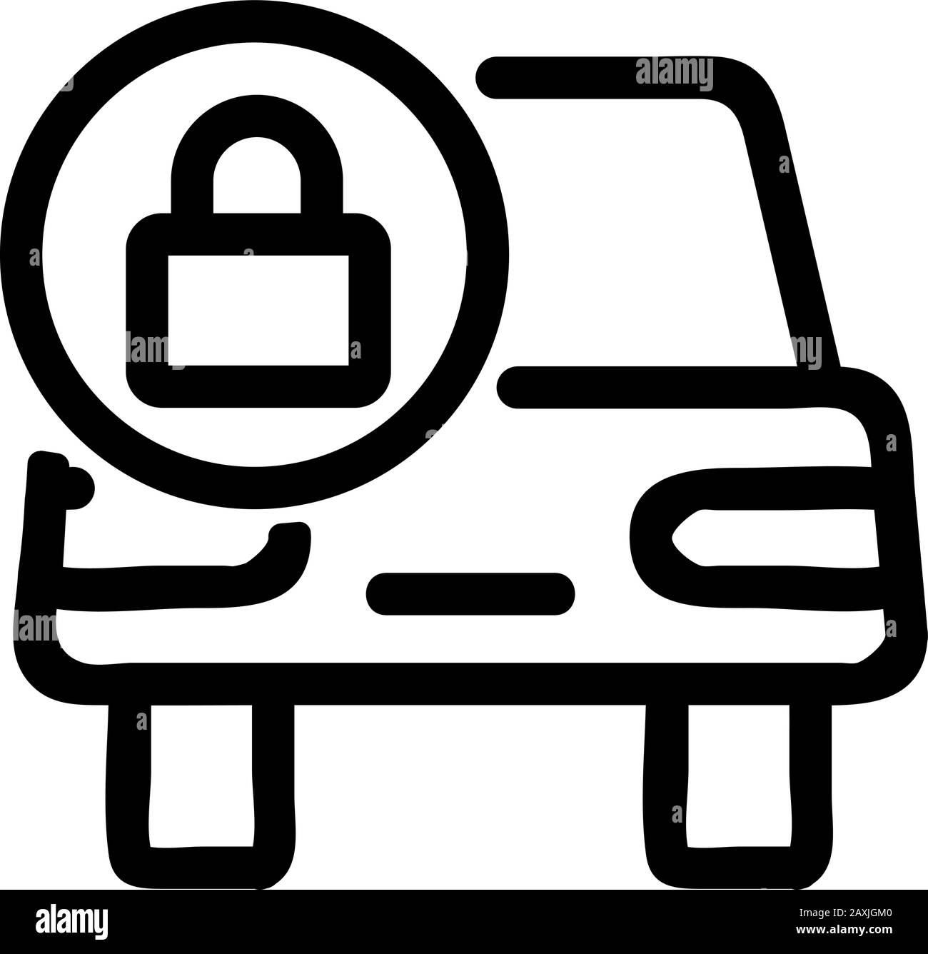 Car with outlet lock symbol
