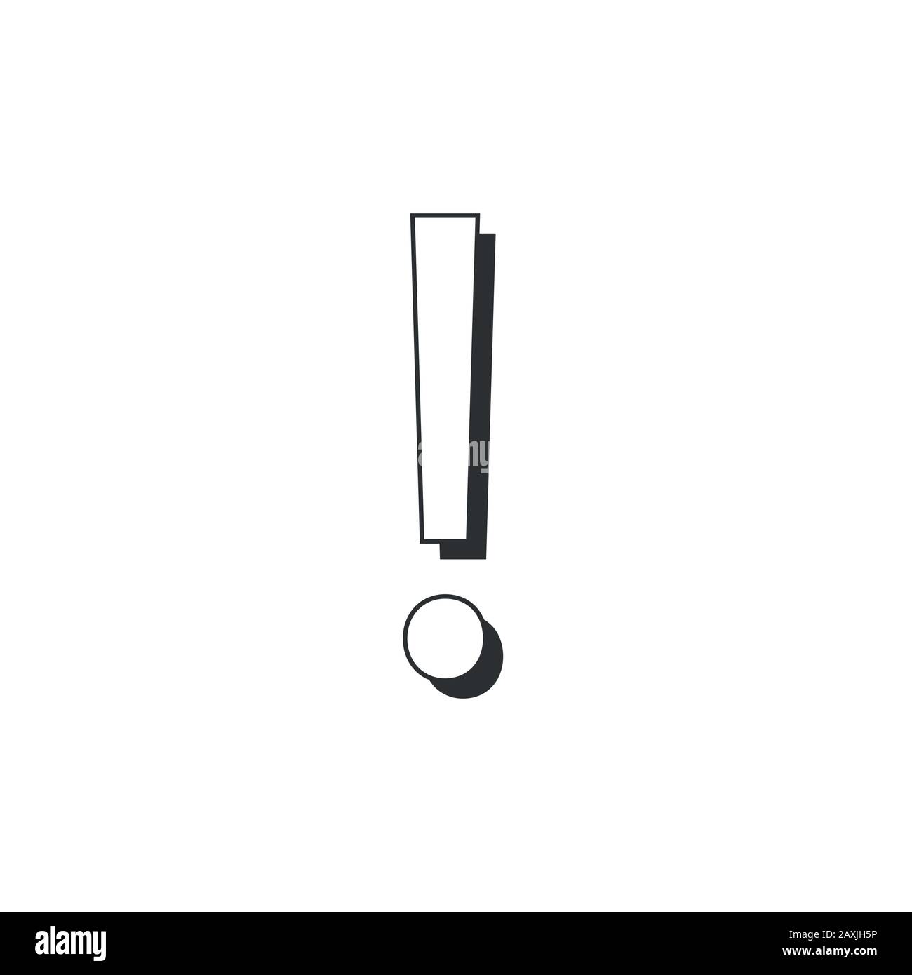 Loopable drawn cartoon exclamation mark sign on white screen. Vector Stock Vector