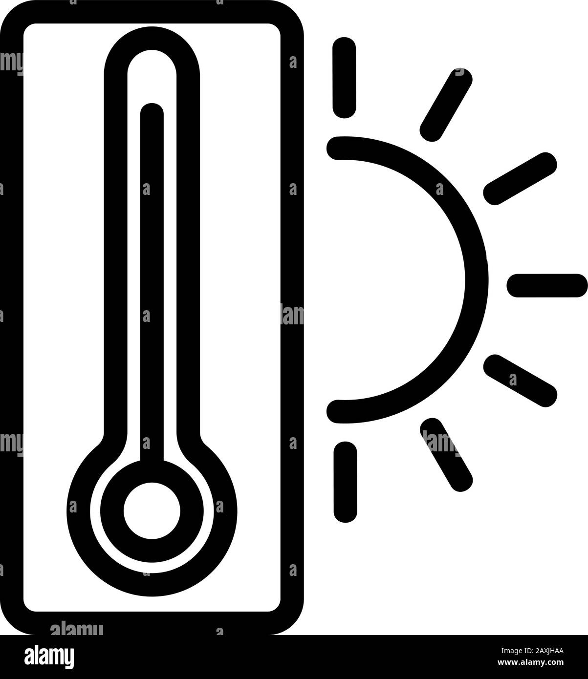 Temperature icon vector. Isolated contour symbol illustration Stock
