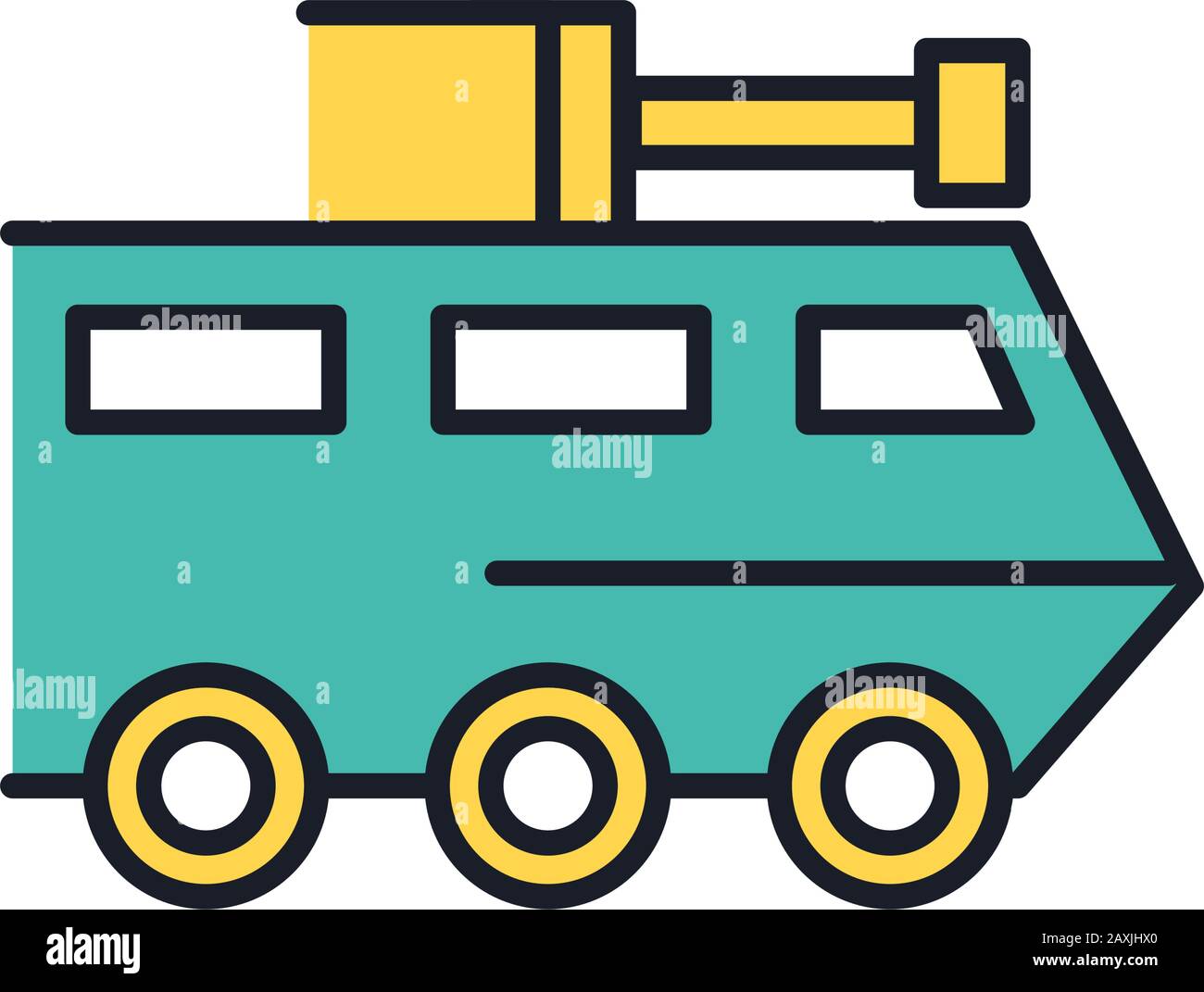 tank military force line and fill style icon Stock Vector Image & Art ...
