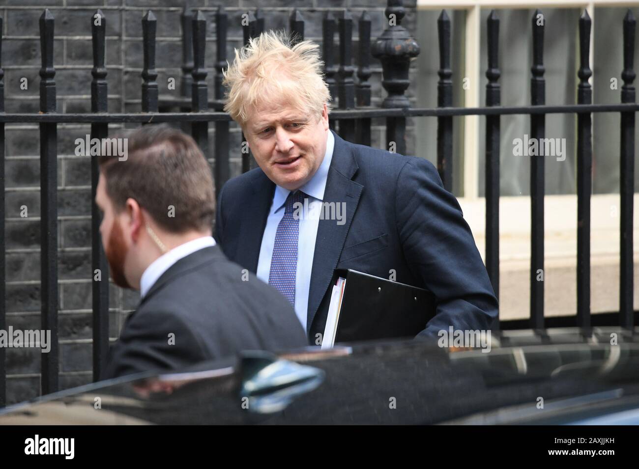 Boris Johnson leaves 10 Downing Street, London, for the House of Commons for Prime Minister's Questions. Stock Photo