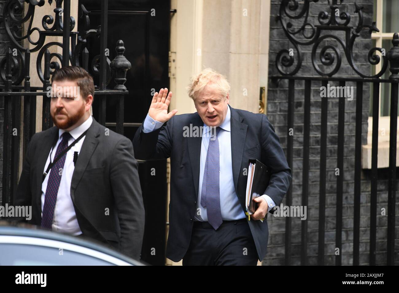 Boris Johnson leaves 10 Downing Street, London, for the House of Commons for Prime Minister's Questions. Stock Photo