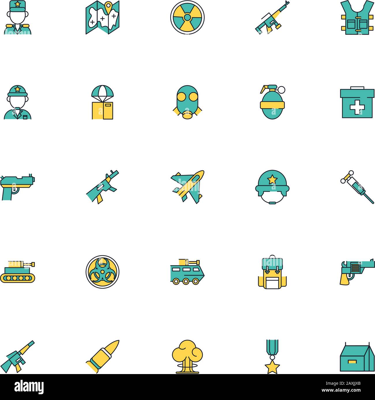 bundle of military set icons Stock Vector Image & Art - Alamy