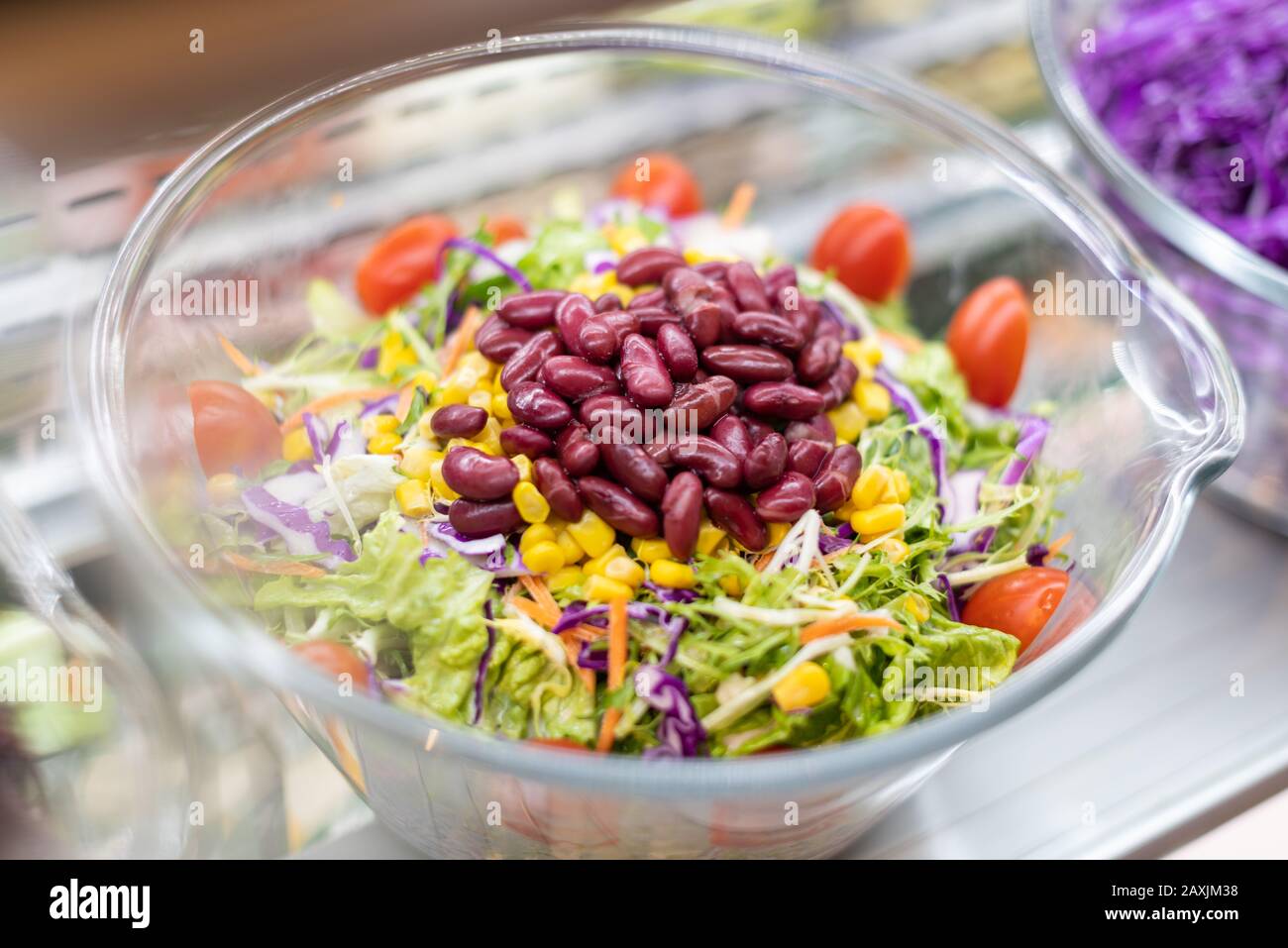 Salad Bowl in restaurant buffet hotel Stock Photo