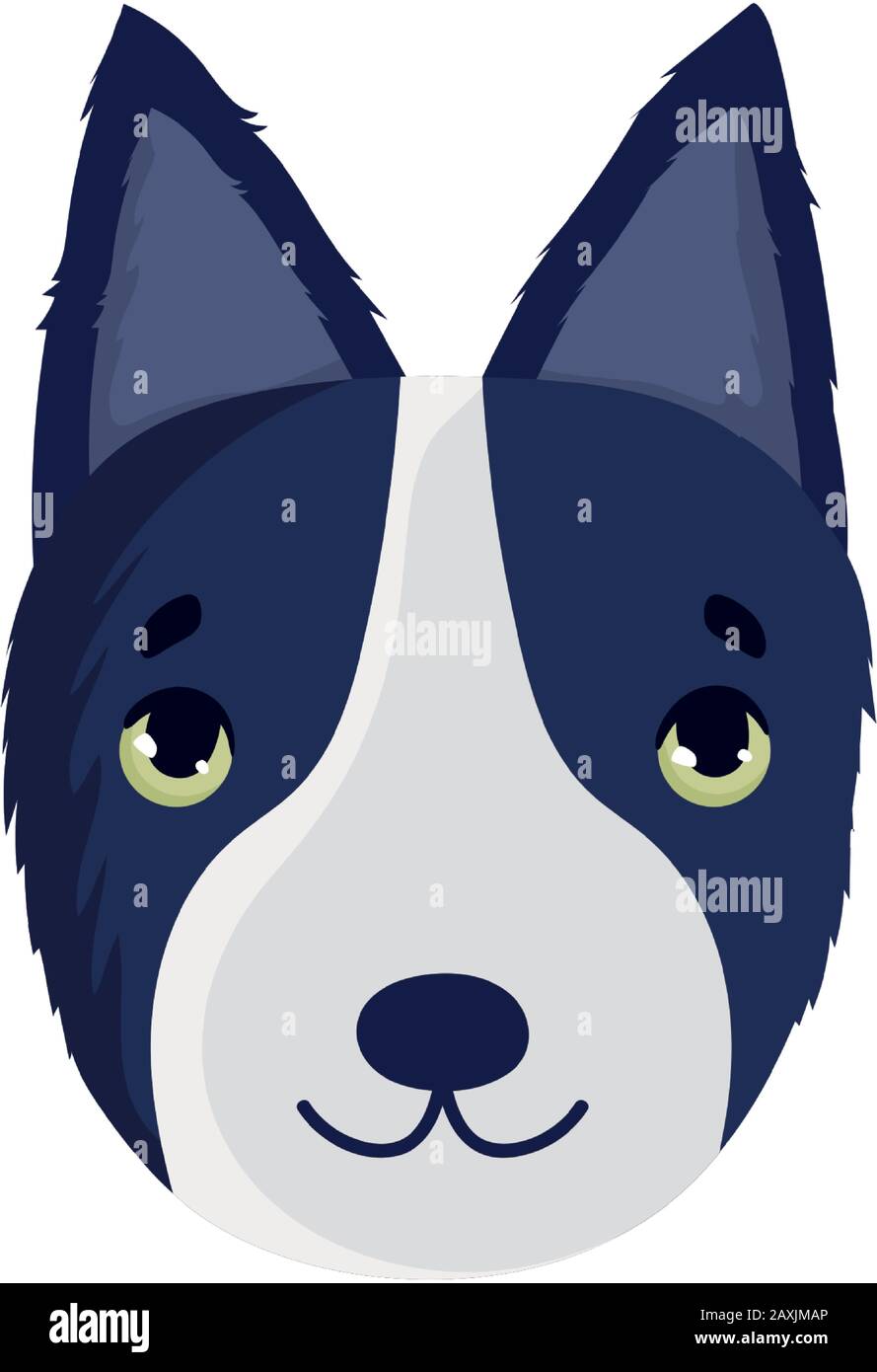 cute dog face little mascot cartoon character pets vector illustration ...