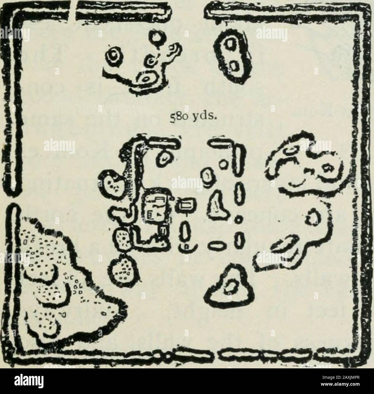 Manual of Egyptian archæology and guide to the study of antiquities in EgyptFor the use of students and travellers . re, butthey vary slightly according to the wishes of theengineers. At the south-east gate of the fortress ofAbydos (fig. 33) the place damiesbetween the two walls is omitted,and the court is constructed entirelyin the thickness of the main wall.At Kom el Ahmar, opposite El Kab,the block of brickwork in which thedoor is cut projects boldly (fig. 34).Various posterns disposed at irregular intervals facili-tated the movements of the garrison and enabledthem to carry out a variety o Stock Photo