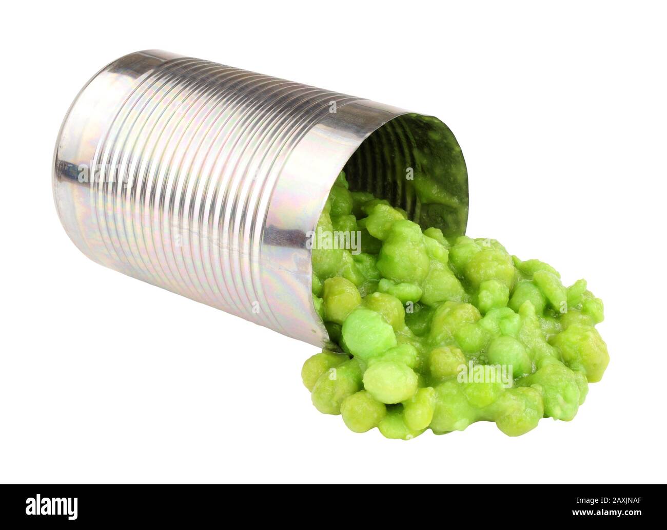 Tinned mushy marrowfat peas isolated on a white background Stock Photo