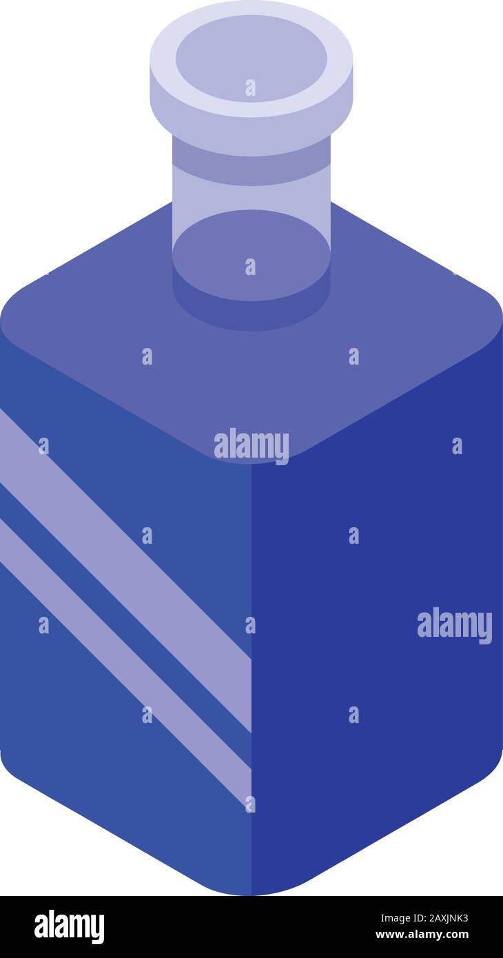 Blue bottle potion icon, isometric style Stock Vector
