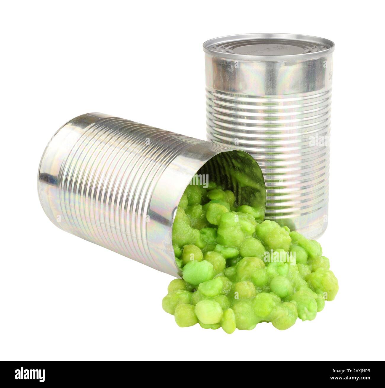 Tinned mushy marrowfat peas isolated on a white background Stock Photo