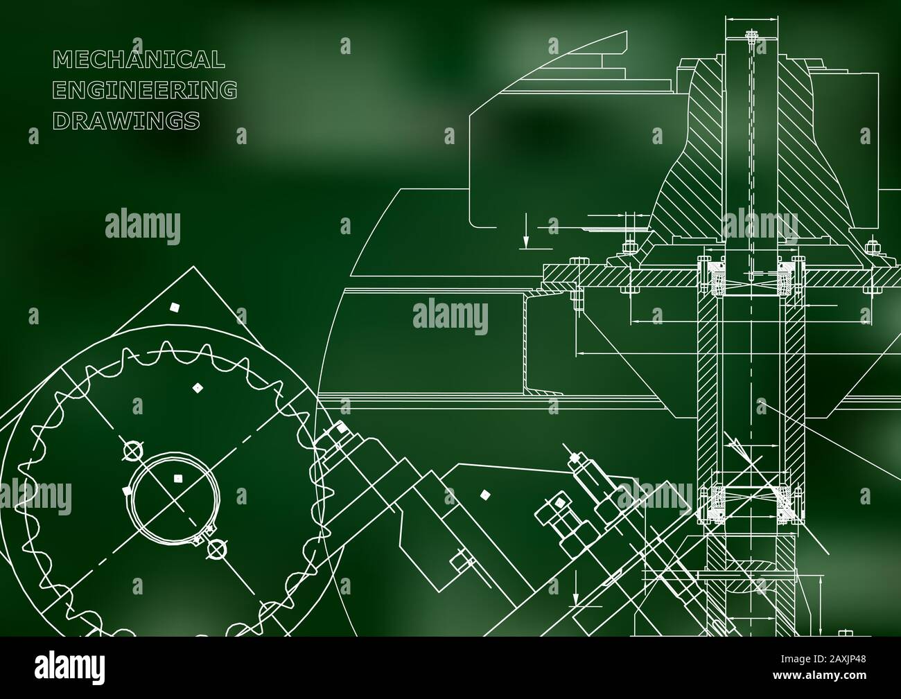 Blueprints. Mechanical drawings. Engineering illustrations. Technical
