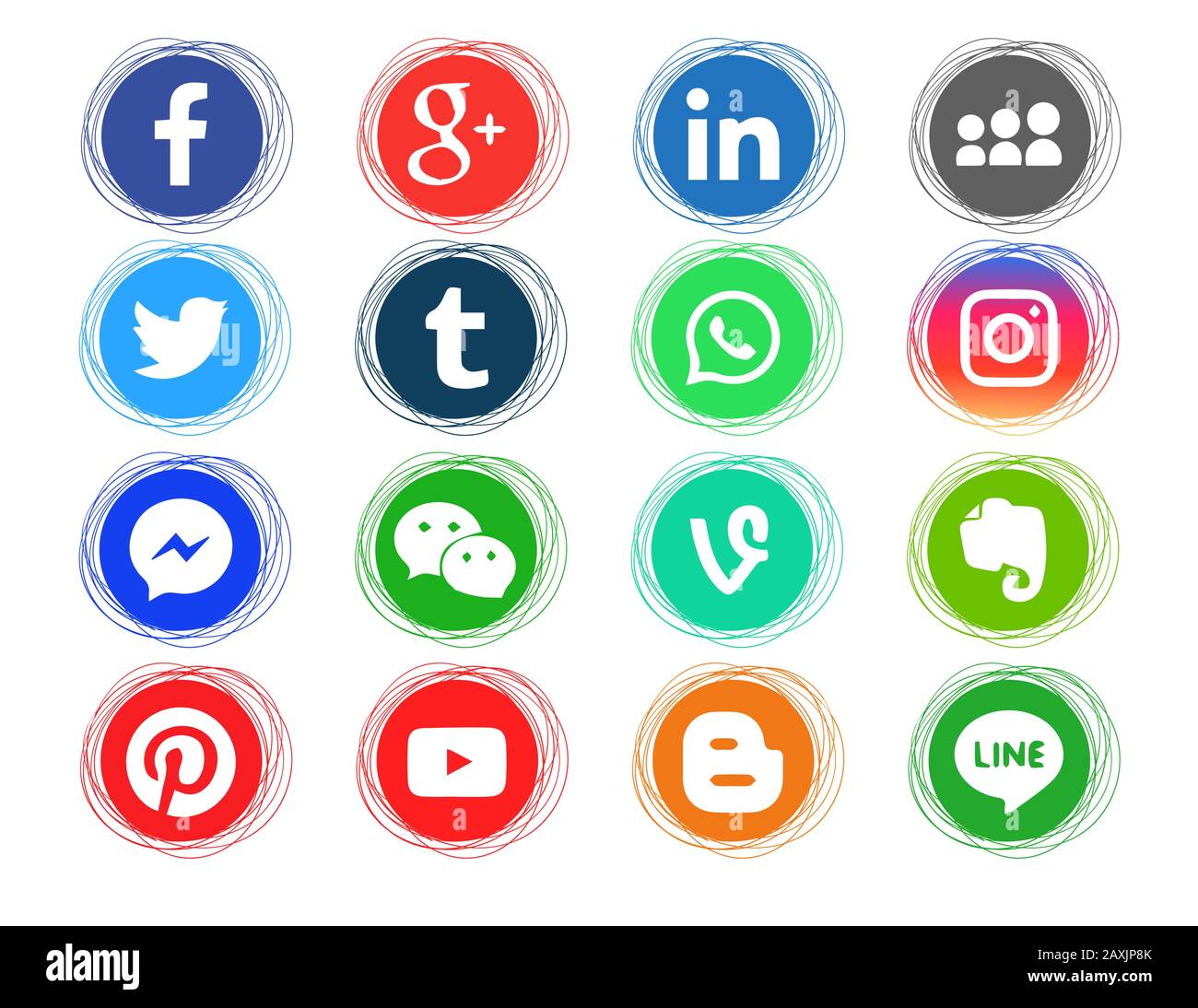 Round Doodle Color Icons Collection Of Popular Social Media Icons On A White Background Facebook Instagram Linkedin Pinterest Twitter Line 16 P Stock Vector Image Art Alamy Round Doodle Color Icons Collection Of Popular Social Media Icons On A White Background Facebook Instagram Linkedin Pinterest Twitter Line 16 P Stock Vector Image Art Alamy