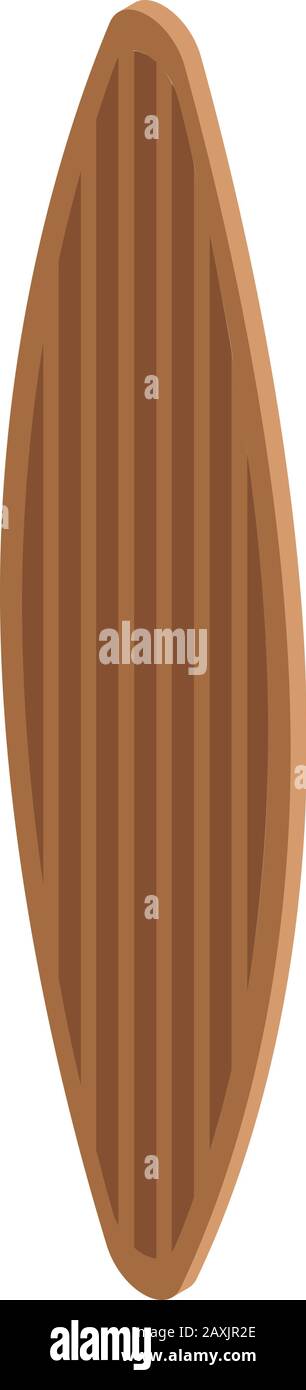 Wood surfboard icon, isometric style Stock Vector