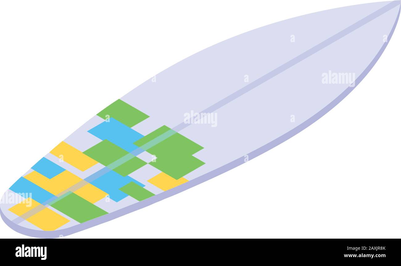 Hawaii surfboard icon, isometric style Stock Vector
