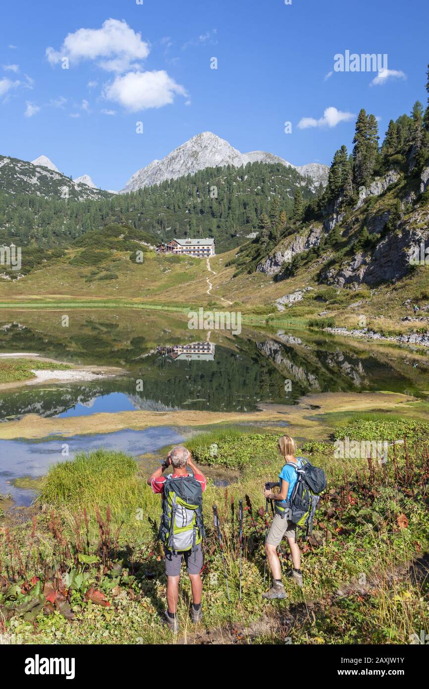 Lake Funtensee With Karlingerhaus Mountain Schneiber Behind