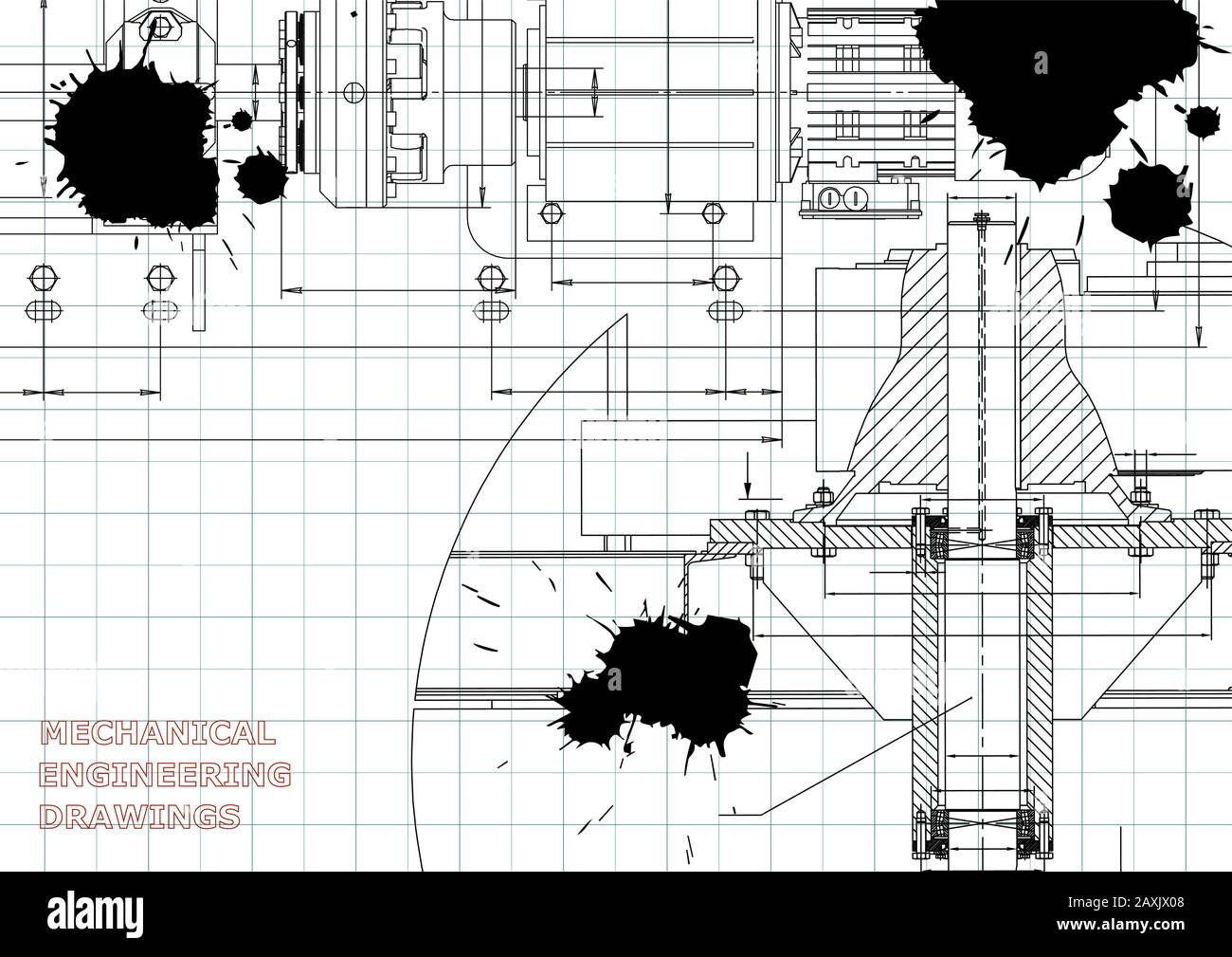Engineering backgrounds. Mechanical engineering drawings. Technical ...