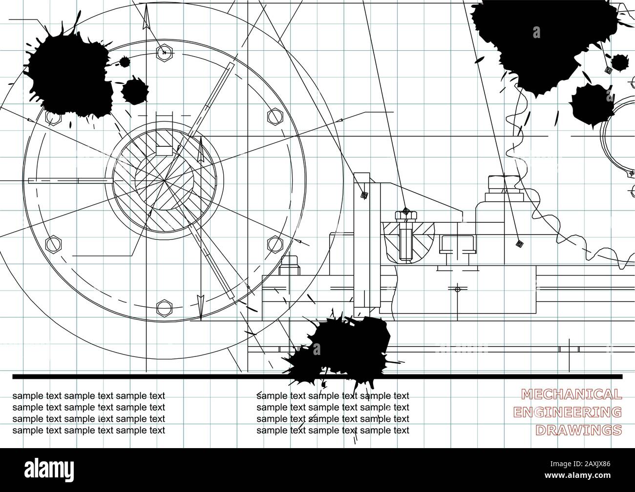 Vector drawing. Mechanical drawings on a white background. Engineering ...