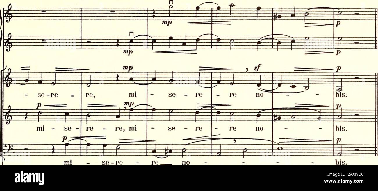 Studenten-Messe : für Knabenstimme, Tenor, Bass, Orgel und 2 Violinen; für den Praktischen Liturgischen Chorgebrauch eingerichtet von Alfons Schlögl . Man. Ped. U. E. 4957. 51. P i 4 P 5H f f: rfTF r r il^ w^=f 1 »//&gt; * A F^ £ ^r^ m f Man. 7 Ped. © I Ancfonta £ ^i ^ £=P es ^^ i 4 a A - gnus T mm m^ ^ ^^ g gnus — &gt; De-i, qui tol-lis pec - ca ta mun m g m^ ^ ^ ^  A - gnus De-i, qui tol-lis pec ^Andante. ca-ta mun Stock Photo