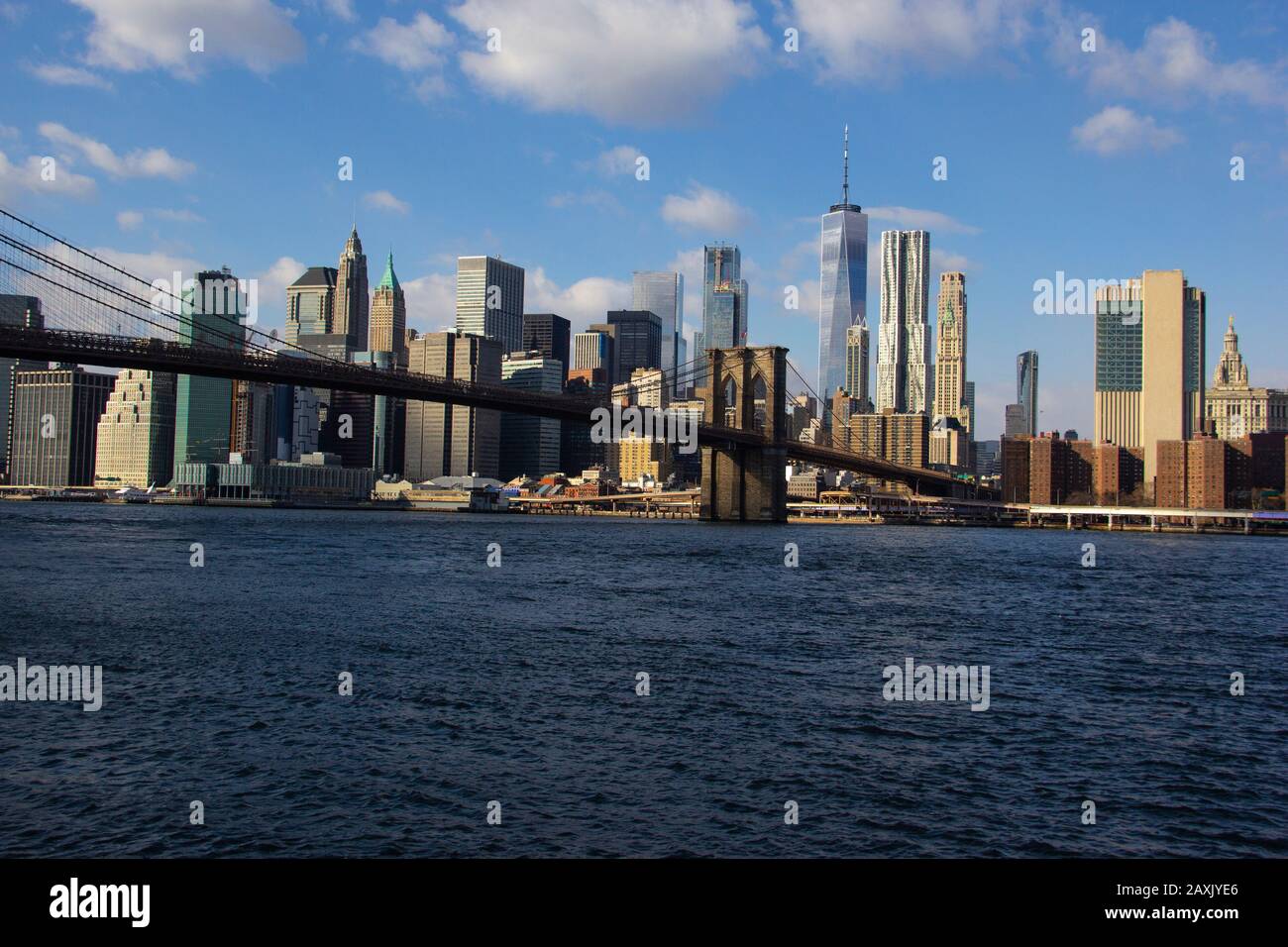 Lower Manhattan skyline Stock Photo