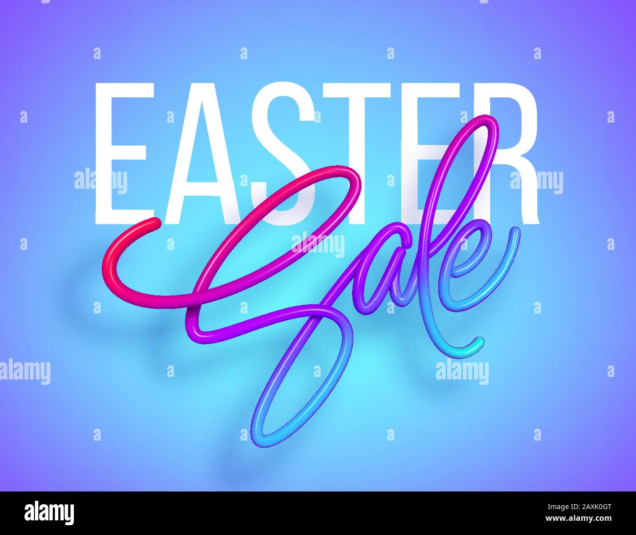 Rainbow Sale lettering in 3d style. Liquid effect of a color gradient in volumetric style. Isolated numbers on a white background. Vector illustration Stock Vector