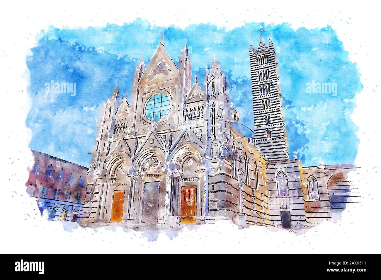 The Metropolitan Cathedral of Santa Maria Assunta is the main church of Siena, in Tuscany Stock Photo