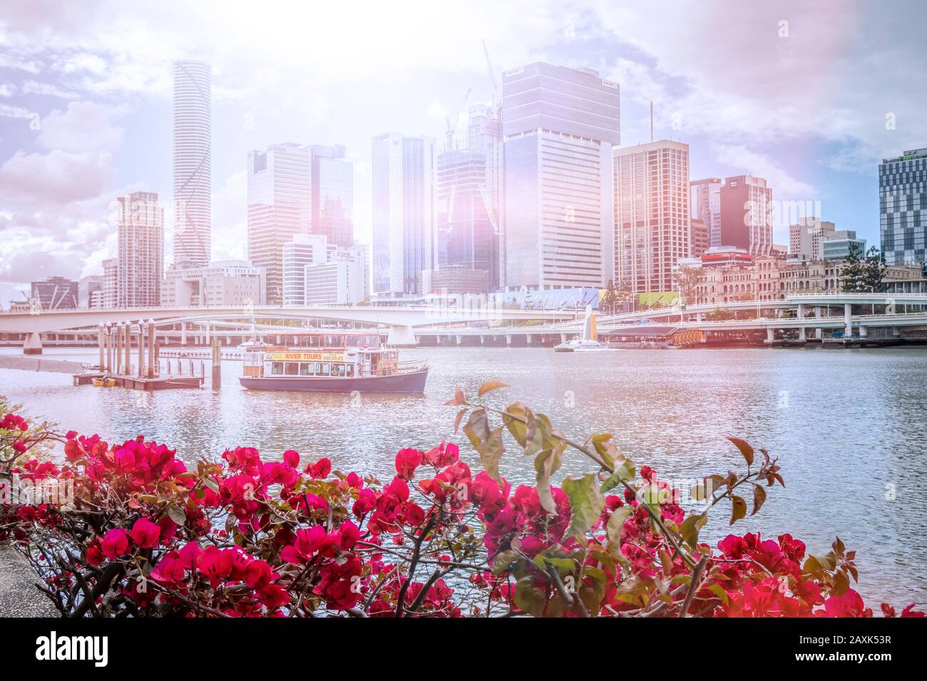 Australia, Brisbane, cityscape with Brisbane River Stock Photo