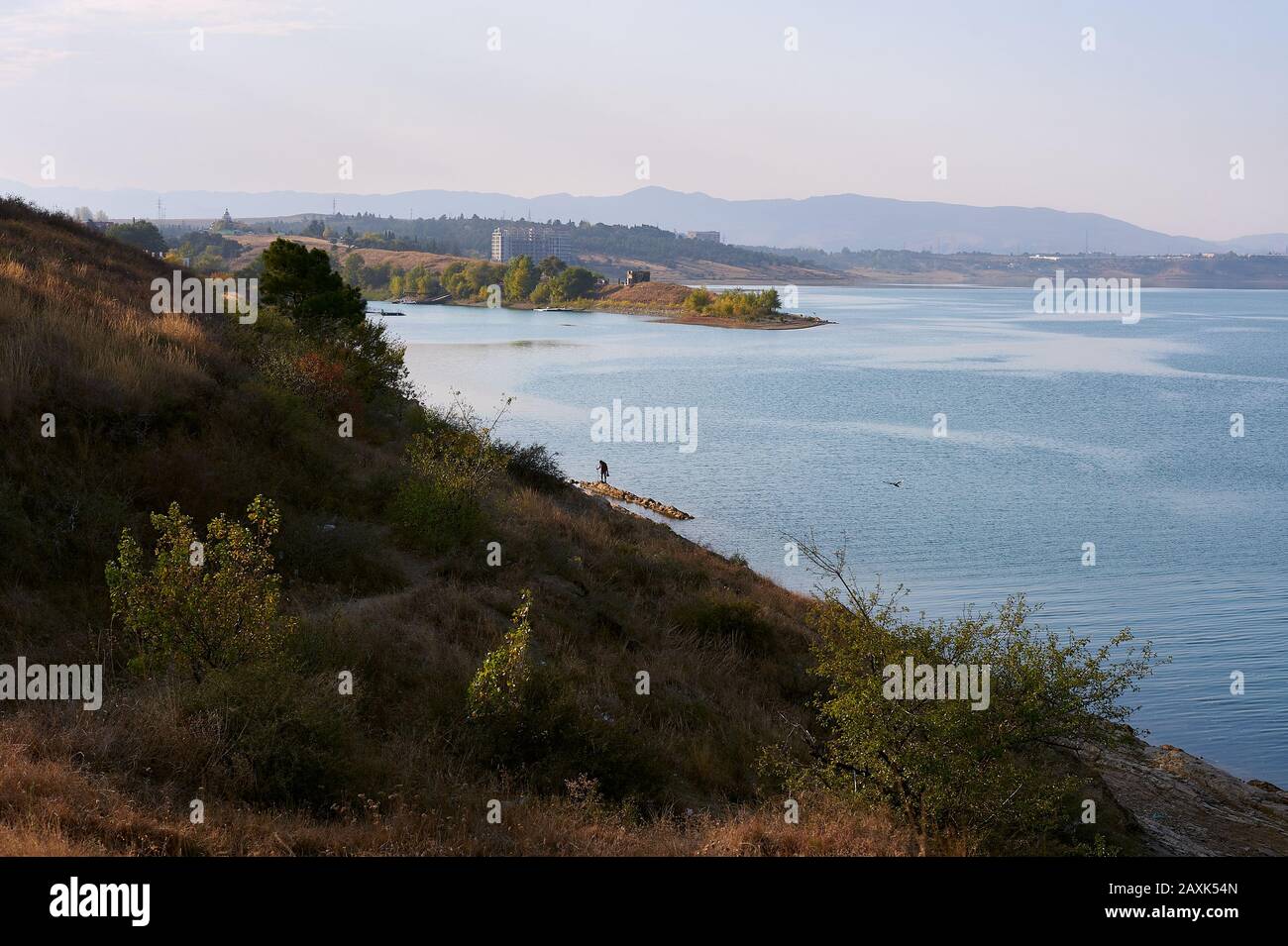 Beautiful Landscape On The Lake in Tbilisi, Georgia Stock Photo