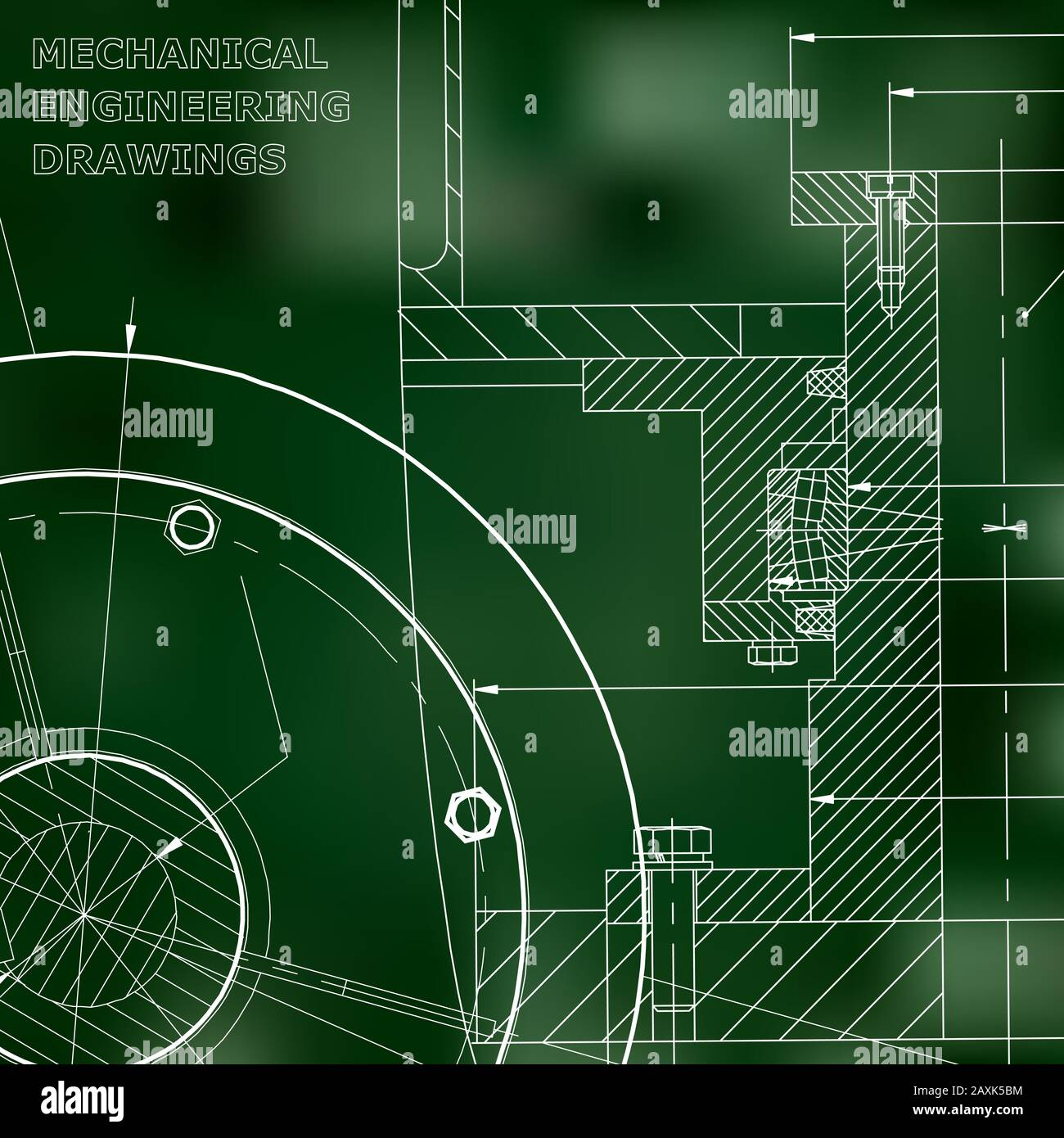 Backgrounds of engineering subjects. Technical illustration. Mechanical ...