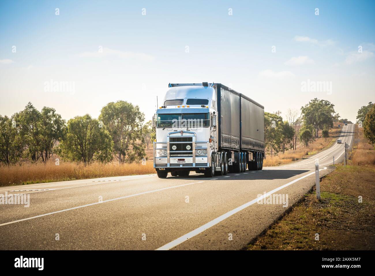 Australia, Northern Territory, Road, Truck, Road Train Stock Photo