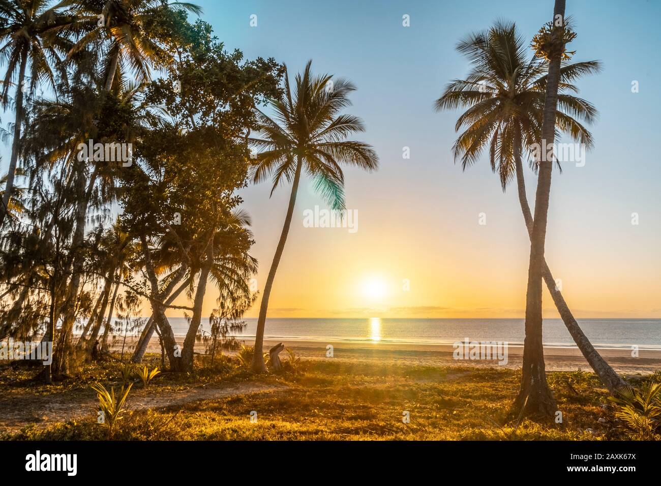 Australia, Mission Beach, Dream Beach, Sunset Stock Photo