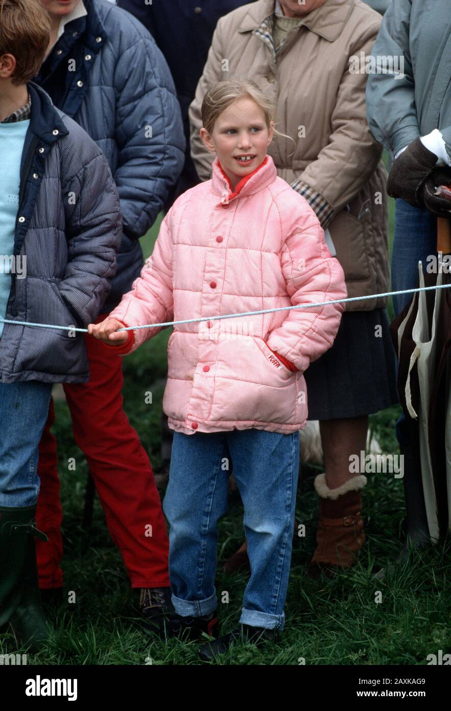 Zara Phillips at The Stoneaston Park Horse Trials, Britain March 1989 Stock Photo